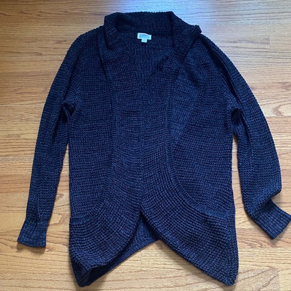 Market & Spruce Black Knit Cardigan